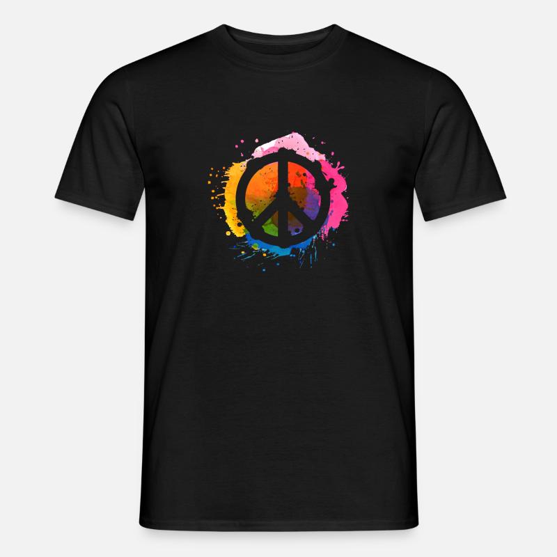 Peacezeichen - Männer T-Shirt - Schwarz