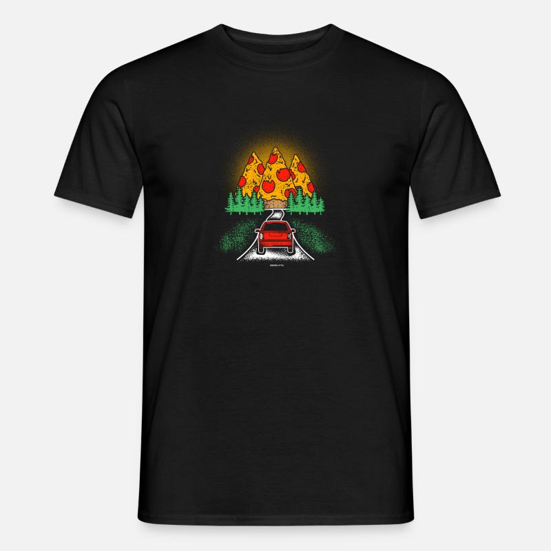 Gebirgspizza Geschenk - Männer T-Shirt - Schwarz
