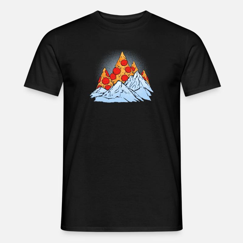 Pizza Berg Geschenk - Männer T-Shirt - Schwarz