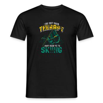 Skiing therapy winter sports snow gift - Men's T-Shirt - black - Front - AI Model Male 178 light (178cm)