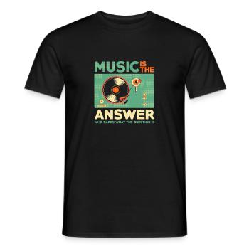 La musique est la réponse - T-shirt homme - noir - Devant - AI Model Male 178 light (178cm)