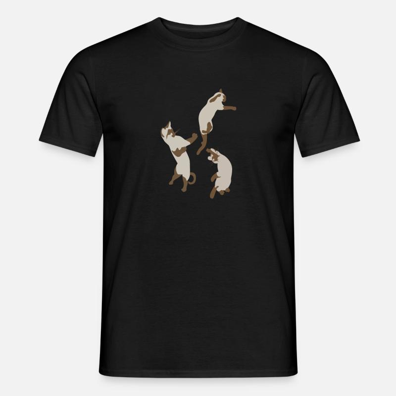 Three Cats Jumping Playful Gift - Men's T-Shirt - black