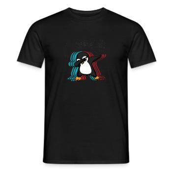 Dabbing penguin gift - Men's T-Shirt - black - Front - AI Model Male 178 light (178cm)