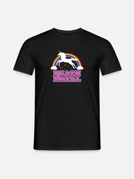 Death Metal Einhorn Geschenk - Männer T-Shirt - Schwarz