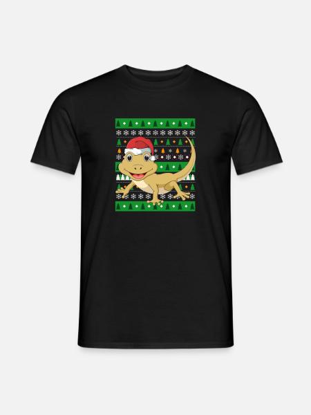 Gecko Ugly Christmas - Men's T-Shirt - black