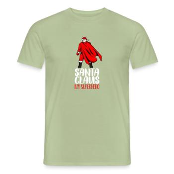 Santa Claus Superhero gift - Men's T-Shirt - sage - Front - AI Model Male 178 light (178cm)