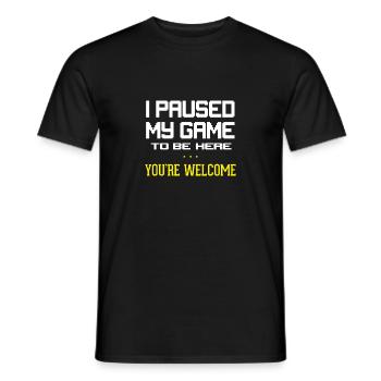 Ich habe mein Spiel pausiert Gern Geschehen Zocker - Männer T-Shirt - Schwarz - Vorne - AI Model Male 178 light (178cm)
