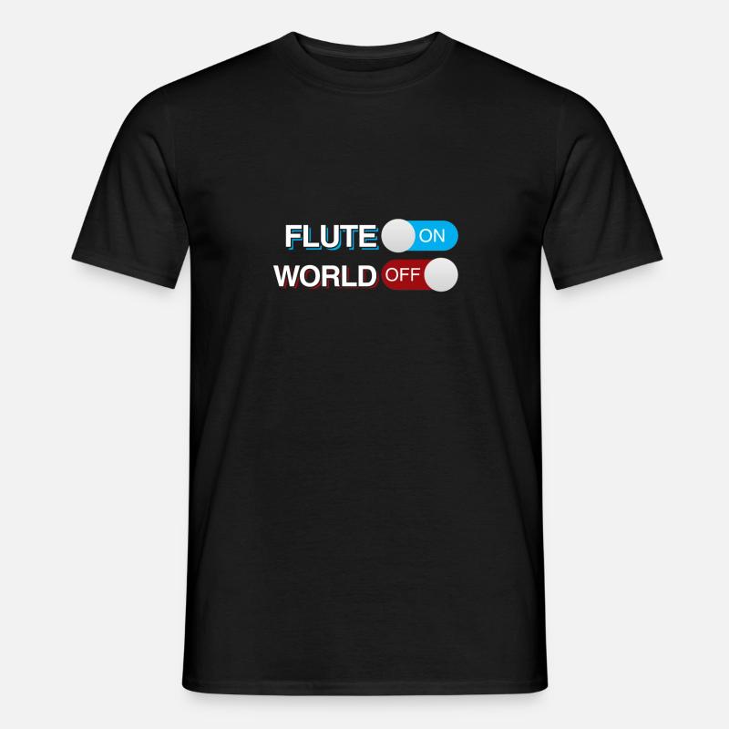 Flöte - Männer T-Shirt - Schwarz