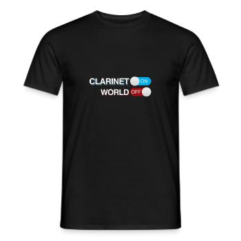 clarinet - Men's T-Shirt - black - Front - AI Model Male 178 light (178cm)