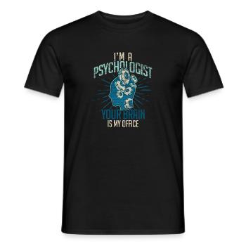Psychologe Gehirn - Männer T-Shirt - Schwarz - Vorne - AI Model Male 178 light (178cm)
