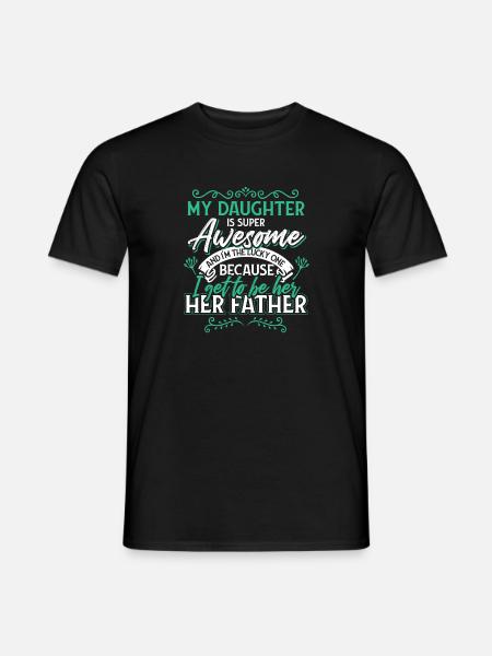 Père fille fierté - T-shirt homme - noir