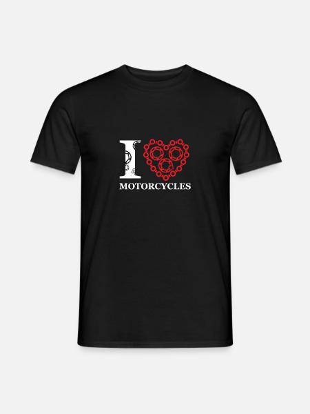 Ich Liebe Motorräder Kette Ritzel Benzin Geschenk - Männer T-Shirt - Schwarz