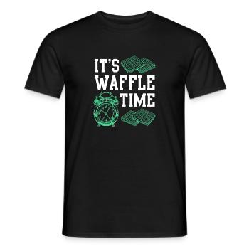 Waffle Time saying gift idea waffle - Men's T-Shirt - black - Front - AI Model Male 178 light (178cm)