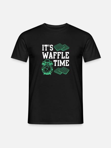 Waffle Time Spruch Geschenkidee Waffel - Männer T-Shirt - Schwarz