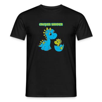 Big Brother T-Shirt Dino Dinosaur - Men's T-Shirt - black - Front - AI Model Male 178 light (178cm)