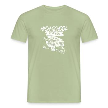 High School motto - Men's T-Shirt - sage - Front - AI Model Male 178 light (178cm)