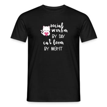 Assistante sociale - assistante sociale - chat - T-shirt homme - noir - Devant - AI Model Male 178 light (178cm)