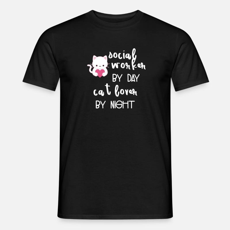 Assistante sociale - assistante sociale - chat - T-shirt homme - noir