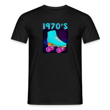 Roller Disco Retro 70er Jahre Party Kostüm Design - Männer T-Shirt - Schwarz - Vorne - AI Model Male 178 light (178cm)