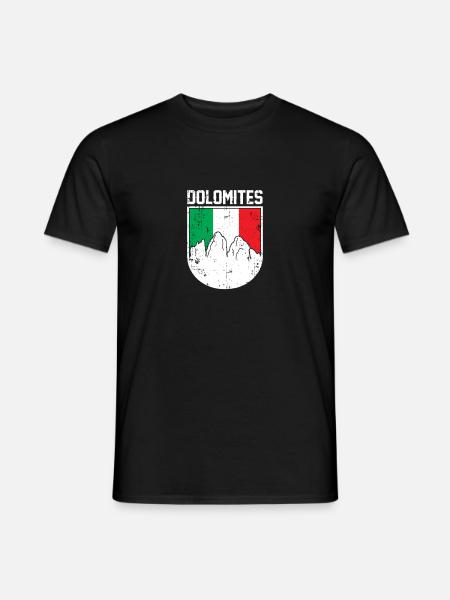 Italy Dolomites Italien Dolomiten Berge Geschenk - Männer T-Shirt - Schwarz
