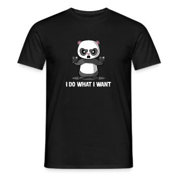 Panda– Pandabär – Mittelfinger - - Männer T-Shirt - Schwarz - Vorne - AI Model Male 178 light (178cm)