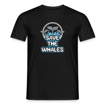 Biologiste marin - Océanographe - Océanologue - Baleines - T-shirt homme - noir - Devant - AI Model Male 178 light (178cm)