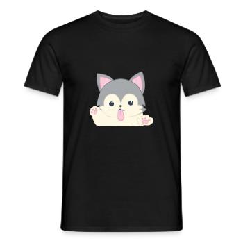 Husky - T-shirt Husky - Husky Chien mignon - T-shirt homme - noir - Devant - AI Model Male 178 light (178cm)
