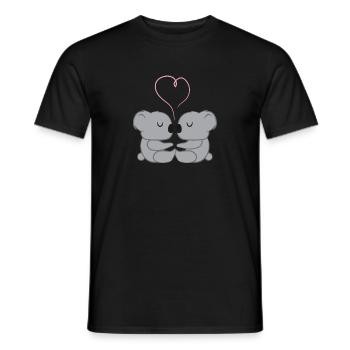 Koala - Koalas - Koalafan - Paar - Liebe - Herz - Männer T-Shirt - Schwarz - Vorne - AI Model Male 178 light (178cm)