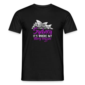 Sydney - T-shirt homme - noir - Devant - AI Model Male 178 light (178cm)