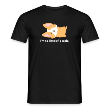 Corgi - Corgi T-Shirt - Introvert - Antisozial - Männer T-Shirt - Schwarz - Vorne - AI Model Male 178 light (178cm)