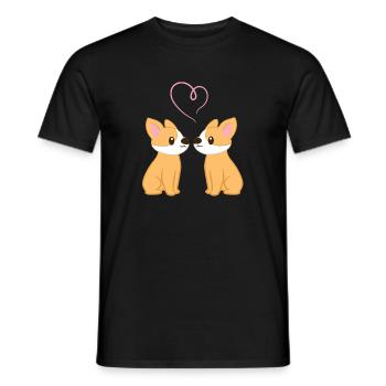 Corgi - Corgi T-Shirt - Hundeliebe - Herz - Männer T-Shirt - Schwarz - Vorne - AI Model Male 178 light (178cm)