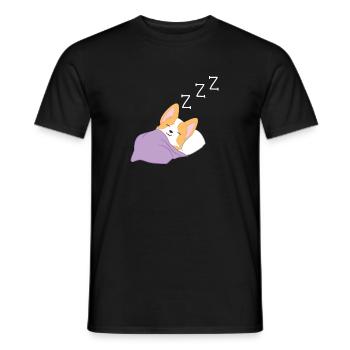 Corgi - Corgi T-Shirt - Schlafen - Morgenmuffel - Männer T-Shirt - Schwarz - Vorne - AI Model Male 178 light (178cm)