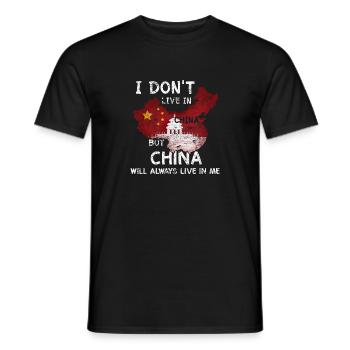 Drapeau de la Chine maison anniversaire de cadeau de Beijing - T-shirt homme - noir - Devant - AI Model Male 178 light (178cm)