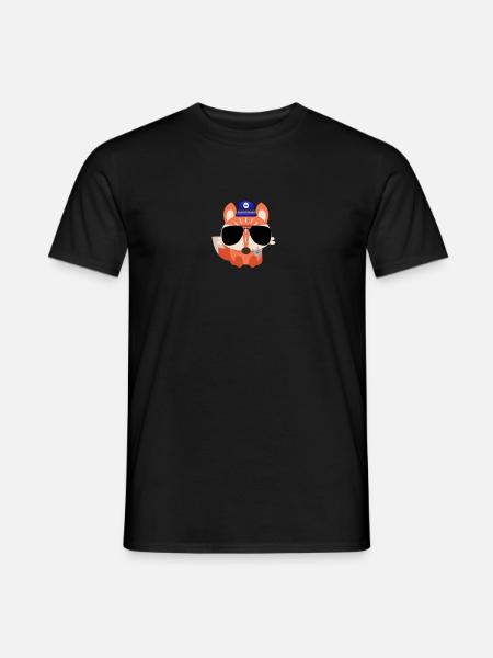 Police Fox, Sheriff Cops Politieagent Police Animal - Heren T-shirt - zwart