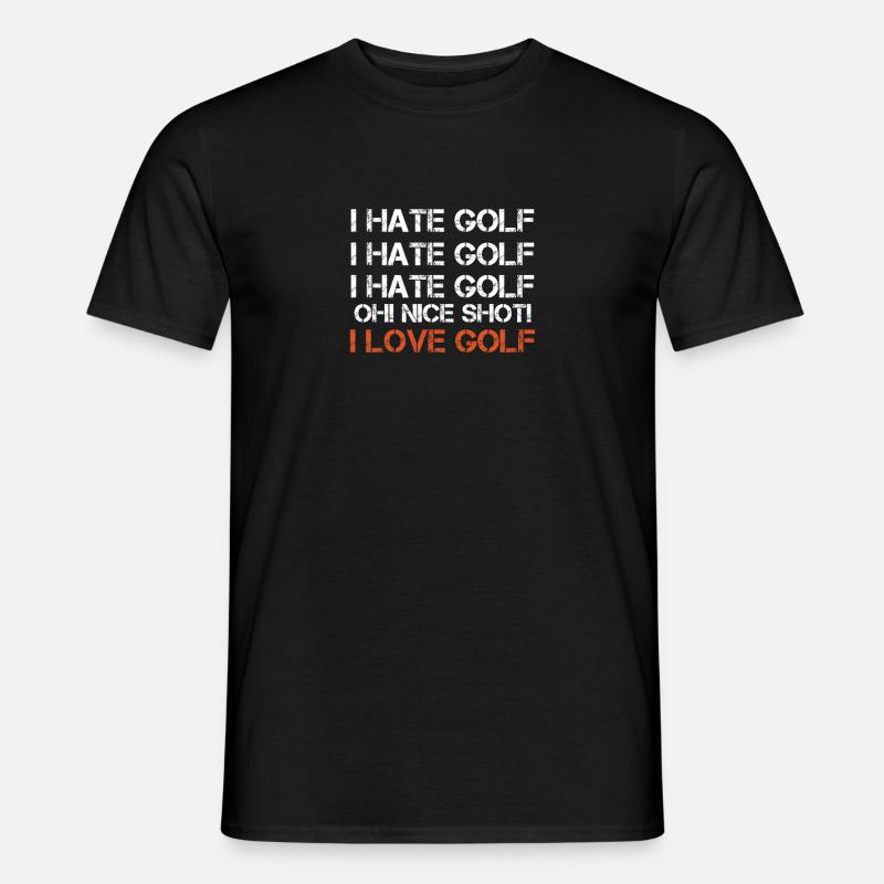 I Hate Golf Golfer Birdei Par - Männer T-Shirt - Schwarz