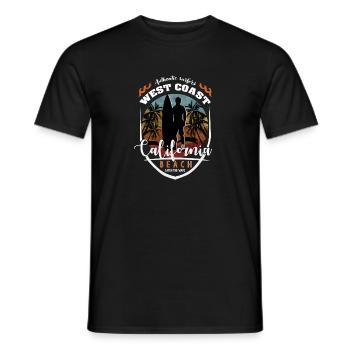 Californie San Diego West Coast pour les surfeurs - T-shirt homme - noir - Devant - AI Model Male 178 light (178cm)