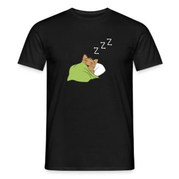 Yorki - Yorkshire Terrier - Sleeping - Puppy - Men's T-Shirt - black - Front - AI Model Male 178 light (178cm)
