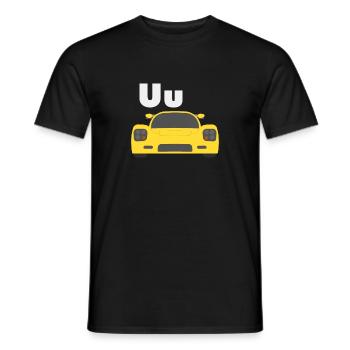 Car Alphabet U - T-shirt homme - noir - Devant - AI Model Male 178 light (178cm)