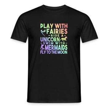 jouer avec des fées - T-shirt homme - noir - Devant - AI Model Male 178 light (178cm)