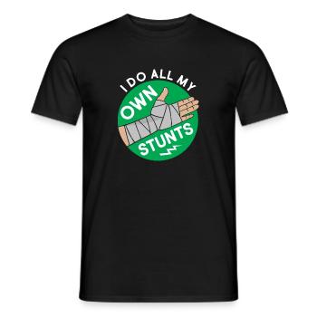 Broken Arm I Do My Own Stunts - Männer T-Shirt - Schwarz - Vorne - AI Model Male 178 light (178cm)