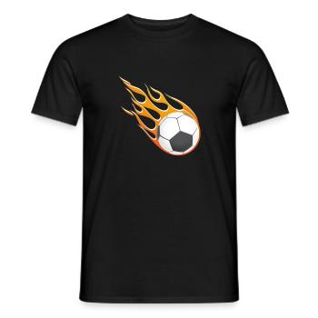 Fire football. - Men's T-Shirt - black - Front - AI Model Male 178 light (178cm)