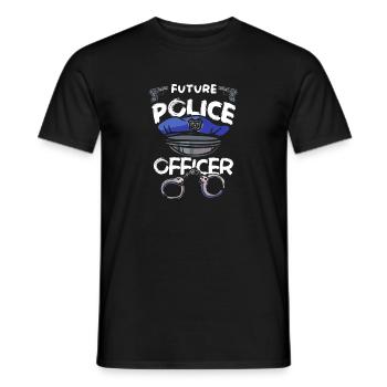 Policeman Police - Men's T-Shirt - black - Front - AI Model Male 178 light (178cm)