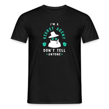 secret agent - Men's T-Shirt - black - Front - AI Model Male 178 light (178cm)