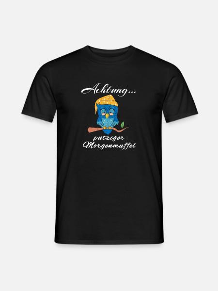 Damen Süße Eule Morgenmuffel Langschläfer Geschenk - Männer T-Shirt - Schwarz