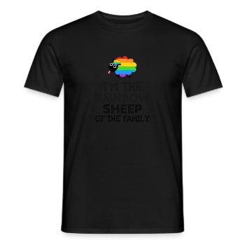 Je suis le mouton arc-en-ciel de la famille - T-shirt homme - noir - Devant - AI Model Male 178 light (178cm)