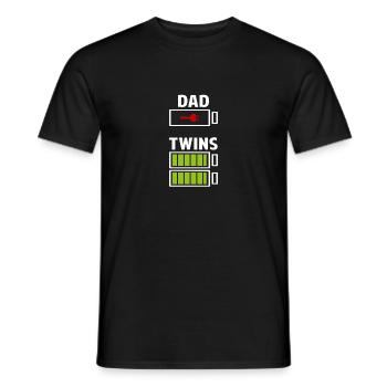 Père des jumeaux pour le meilleur papa - T-shirt homme - noir - Devant - AI Model Male 178 light (178cm)