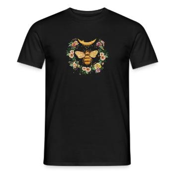 Honey Moon Bee Floral T Shirt - Men's T-Shirt - black - Front - AI Model Male 178 light (178cm)