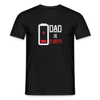 Chemise Papa de 3 Garçons Basse Batterie Cadeau de Son - T-shirt homme - noir - Devant - AI Model Male 178 light (178cm)