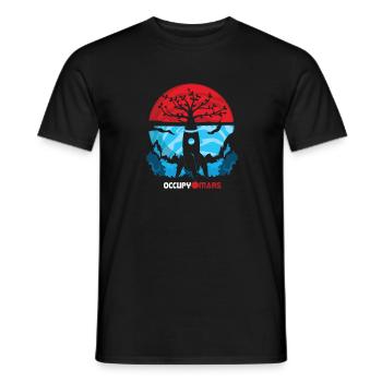 Occupy Mars Rekete Plant Cultivation Planet - Men's T-Shirt - black - Front - AI Model Male 178 light (178cm)