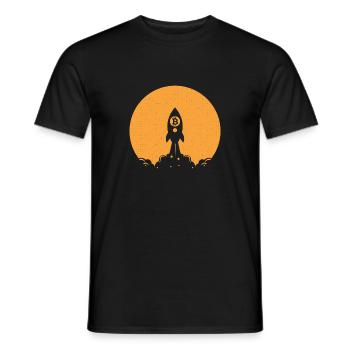 Bitcoin Crypto-Monnaie Crypto Rocket - T-shirt homme - noir - Devant - AI Model Male 178 light (178cm)